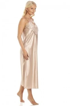 Camille Womens Luxury Mocha Thin Strap Lace Satin Chemise -Camille Sales Store camille womens luxury mocha thin strap lace satin chemise p3921 54035 medium