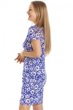 Camille Womens Navy Blue Floral Cotton Nightdress -Camille Sales Store camille womens navy blue floral cotton nightdress p3678 44845 medium