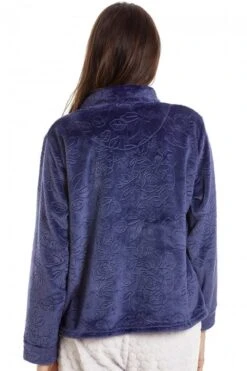 Camille Womens Navy Button Up Rose Embossed Bed Jacket -Camille Sales Store camille womens navy button up rose embossed bed jacket p3509 36460 medium