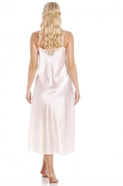 Camille Womens Peach Long Thin Strap Satin Chemise -Camille Sales Store camille womens peach long thin strap satin chemise p3917 54729 medium