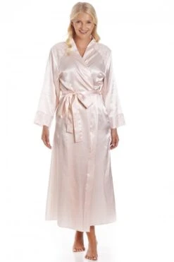 Camille Womens Peach Luxury Long Satin Wrap