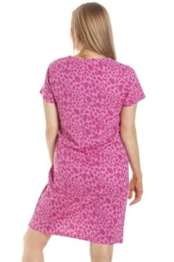 Camille Womens Pink Animal Print Cotton Nightdress -Camille Sales Store camille womens pink animal print cotton nightdress p3675 44800 medium