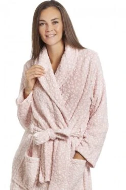 Camille Womens Pink Leopard Print Bathrobe -Camille Sales Store camille womens pink leopard print bathrobe p3620 56187 medium
