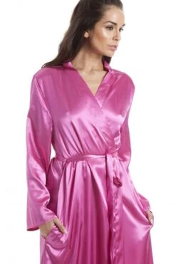 Camille Womens Pink Luxury Satin Dressing Gown -Camille Sales Store camille womens pink luxury satin dressing gown p2905 17568 medium