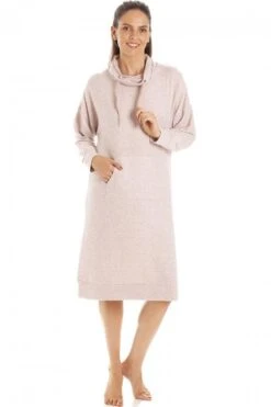 Camille Womens Pink Marl Comfy Fit Hacci Lounger