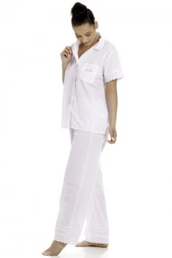 Camille Camille Womens Pink Polka Dot White Polycotton Pyjama Set -Camille Sales Store camille womens pink polka dot white polycotton pyjama set p3792 47932 medium