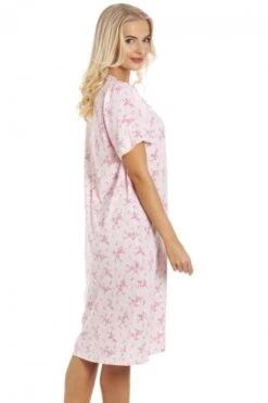 Camille Womens Pink Polycotton Short Sleeve Floral Nightdresses -Camille Sales Store camille womens pink polycotton short sleeve floral nightdresses p3567 40669 medium