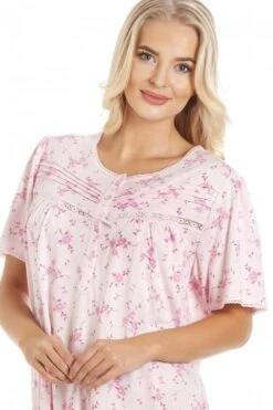 Camille Womens Pink Polycotton Short Sleeve Floral Nightdresses -Camille Sales Store camille womens pink polycotton short sleeve floral nightdresses p3567 40677 medium