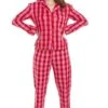 Camille Womens Pink & Red Checkered Flannel Pyjama Set -Camille Sales Store camille womens pink red checkered flannel pyjama set p3782 48016 medium