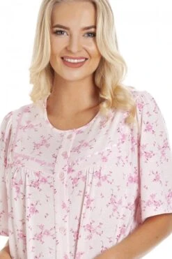 Camille Womens Pink Short Sleeve Button Up Floral Nightdress -Camille Sales Store camille womens pink short sleeve button up floral nightdress p3571 40789 medium