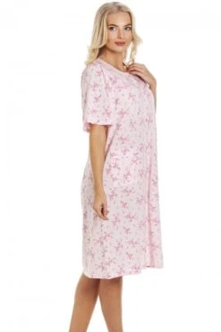 Camille Womens Pink Short Sleeve Button Up Floral Nightdress -Camille Sales Store camille womens pink short sleeve button up floral nightdress p3571 40793 medium
