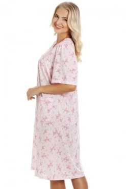Camille Womens Pink Short Sleeve Button Up Floral Nightdress -Camille Sales Store camille womens pink short sleeve button up floral nightdress p3571 40801 medium