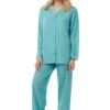 Camille Camille Womens Plain Pyjama Set Green