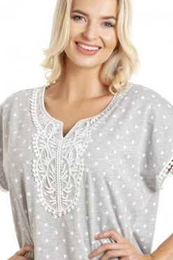 Camille Womens Polka Dot Short Sleeved Grey Nightdress 12 Camille Womens Polka Dot Short Sleeved Grey Nightdress -Camille Sales Store camille womens polka dot short sleeved grey nightdress p3605 42064 medium
