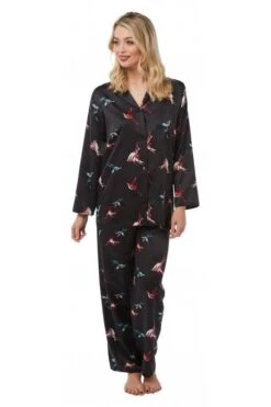 Camille Camille Womens Printed Long Sleeve Pyjama Set Geo Print