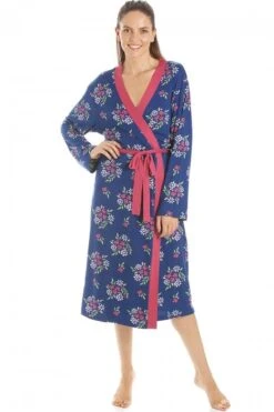 Camille Womens Raspberry Floral Print Spandex Knee Length Wrap