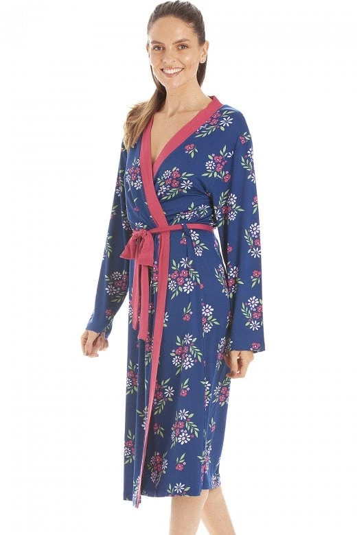 Camille Womens Raspberry Floral Print Spandex Knee Length Wrap 4 Camille Womens Raspberry Floral Print Spandex Knee Length Wrap - Image 2