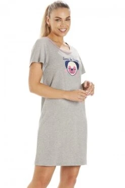 Camille Womens Short Sleeve Light Grey Pug Nightdress -Camille Sales Store camille womens short sleeve light grey pug nightdress p3767 49713 medium