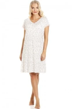 Camille Womens Short Sleeved Fern Nightdress