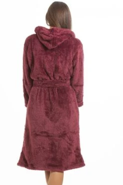 Camille Womens Soft Fleece Burgundy Hooded Bathrobe -Camille Sales Store camille womens soft fleece burgundy hooded bathrobe p3698 56333 medium