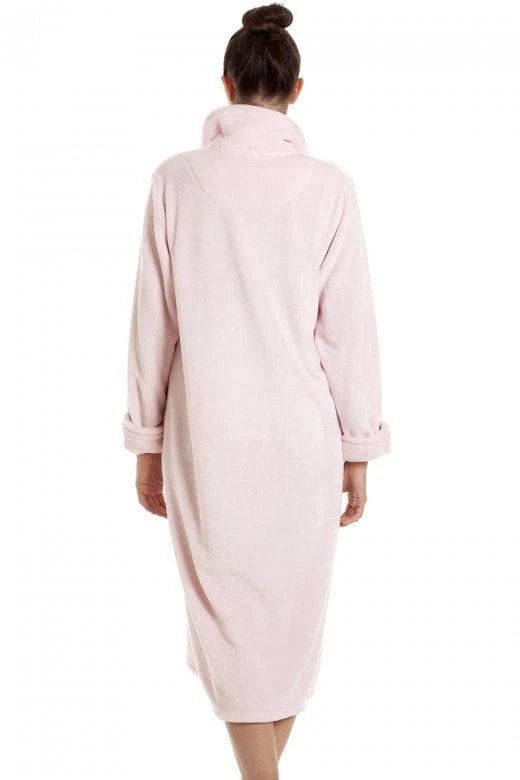 Camille Womens Soft Pink Button Up Housecoats 5 Camille Womens Soft Pink Button Up Housecoats - Image 3
