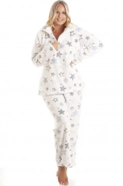 Camille Womens Star Burst Funnel Neck Pyjama