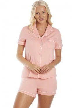 Camille Womens Stylish Coral Pink Short Pyjama Set