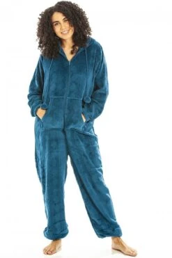 Camille Camille Womens Supersoft Fleece Onesies Jade