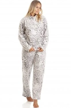Camille Womens Supersoft Grey Fleece Animal Print Pyjama Set -Camille Sales Store camille womens supersoft grey fleece animal print pyjama set p3652 43967 medium