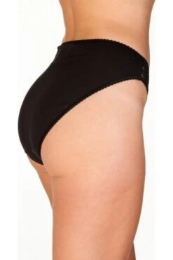 Camille Womens Three Pack Black Floral Lace Front High Leg Briefs -Camille Sales Store camille womens three pack black floral lace front high leg briefs p140 199 medium