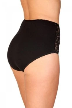 Camille Womens Three Pack Black Floral Lace Maxi Briefs -Camille Sales Store camille womens three pack black floral lace maxi briefs p138 26115 medium