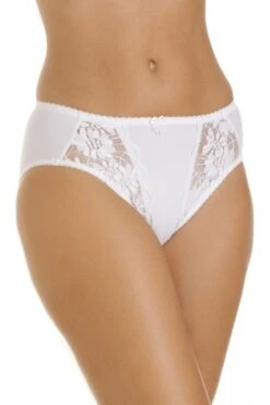 Camille Womens Three Pack Classic Style White Lace Briefs