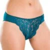 Camille Womens Three Pack Teal Green Floral Lace Midi Briefs