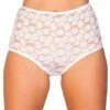 Camille Womens Three Pack White Floral Lace Maxi Briefs