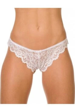 Camille Womens Three Pack White Floral Lace Thongs