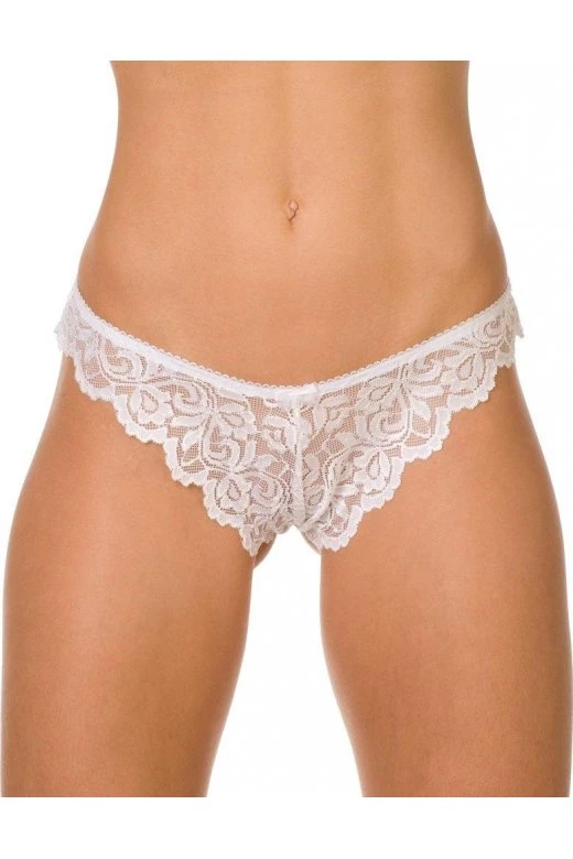 Camille Womens Three Pack White Floral Lace Thongs 3 Camille Womens Three Pack White Floral Lace Thongs