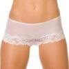 Camille Womens Three Pack White Sheer Mesh Lace Boxer Shorts