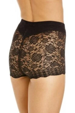 Camille Womens Two Pack Black Floral Lace Control Boxer Shorts -Camille Sales Store camille womens two pack black floral lace control boxer shorts p79 1883 medium