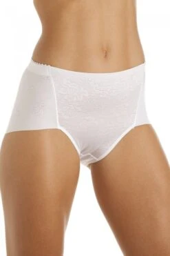 Camille Womens Two Pack White High Waist Control Briefs