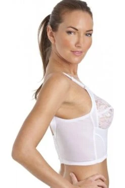 Camille Womens White Classic Non Wired Floral Lace Long Line Bra -Camille Sales Store camille womens white classic non wired floral lace long line bra p1894 6222 medium