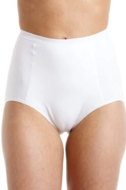 Camille Womens White High Waist Two Pack Control Briefs