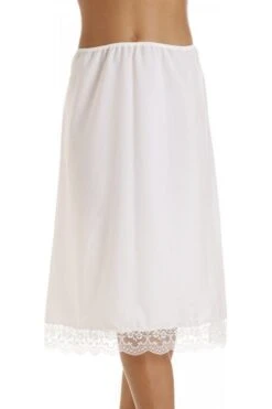 Camille Womens White Lace Hemline 26'' Half Slip Under Skirt