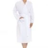 Camille Camille Womens White Lightweight Blue Dot Dressing Gown